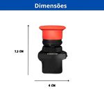 Botão Parada Emergência Trava Gira Vermelho Lk2 ES542 1nf Lukma