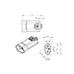 MG PLUG FEMEA 2P 20A PRETO (TMD2-2)