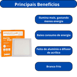PAINEL PLAFON EMBUTIR SLIM LED QUADRADO BRONZEARTE 24W 6500K 30CM (RL22246BC)