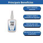 Cola Tekbond 793 Superbond Instantânea 100g Tips Adesivo