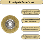 ESCOVA DE ACO CARBONO CIRCULAR ONDULADA 150MM FURO 22MM MTX SPARTA