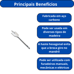 BROCA CHATA PARA MADEIRA MTX 45MM X 6 POL MTX-704339 