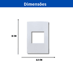 Mg Placa 4x2 2 Postos Horizontal Sleek Branco (16037)