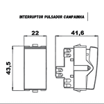 Módulo Interruptor Pulsador Campainha Margirius Sleek