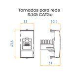 MG MODULO TOMADA INFORMATICA RJ45 CAT5E BR SLEEK (16045)