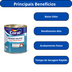 TINTA ACRÍLICA RENDE MUITO STANDARD BRANCO GELO FOSCO CORAL 900ML