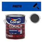 Tinta Esmalte Sintético Alto Brilho Exterior Coralit Madeira Metais 3,6L Coral Cor Preto
