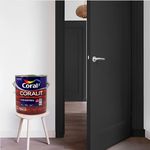 Tinta Esmalte Sintético Alto Brilho Exterior Coralit Madeira Metais 3,6L Coral Cor Preto