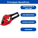TESOURA CORTADORA DE TUBOS PVC DIAMETRO ATE 42 MM MTX