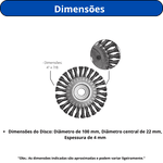 ESCOVA DE AÇO CARBONO CIRCULAR TORCIDA MTX 100X22MM - 746309