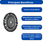 ESCOVA DE AÇO CARBONO CIRCULAR TORCIDA MTX 100X22MM - 746309