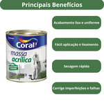 CORAL MASSA CORRIDA ACRILICA BRANCO 1,5KG