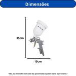 PISTOLA PARA PINTURA STELS PNEUMÁTICA COM TANQUE ALTO 600ML -5731455