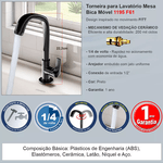 Torneira Lavatório de Mesa Bica Alta (Preta)