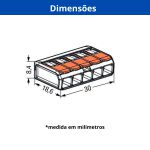 WAGO CONECTOR JUNCAO 221-415 5 FIOS 0,5-4MM (32A) CRISTAL