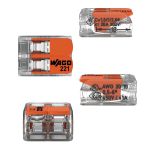 WAGO KIT C/ 3 CONECTORES JUNCAO 221-612 2 FIOS 0,5-6MM (41A) CRISTAL