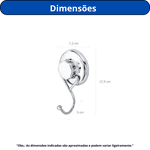 CABIDE PORTA TOALHA INOX C/VENTOSA ASTRA AVI/CAB