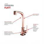 Torneira para Lavatorio de Mesa Bica Alta Lorenzetti LorenFlatt Rose Gold - 1195 F71 RG 