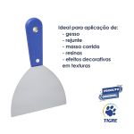 Espátula De Aço Inox Cabo Plast. Azul 152,4mm - Tigre 2151-6