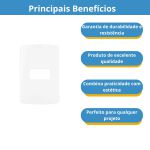 Placa B3 4x2 1 Posto Horizontal Branco Margirius