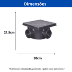 CAIXA PASSAGEM CONEXTEC PP 300MM C ANEIS E TAMPA PP REFORCADA