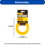 FIO DE NYLON P/CORTADOR GRAMA VONDER 15MTS 1,6MM