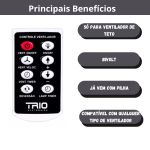 TRIO CONTROLE REMOTO INFRAVERMELHO SEM FIO P/VENTILADOR TETO