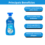 Shampoo Pelos Claros Frutas Cães e Gatos 500ml Master Pet