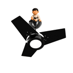 Ventilador De Teto Fit Led 3 Pás LQ 127V Preto Venti Delta