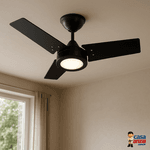 Ventilador De Teto Fit Led 3 Pás LQ 127V Preto Venti Delta
