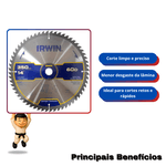 Serra Circular Estacionária Para Madeira 350mm x 30mm 60 Dentes - Irwin