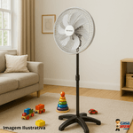 Ventilador Oscilante de Coluna 50cm 200W Bivolt Dômina (Branco)