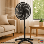 Ventilador Oscilante de Coluna 50cm 200W Bivolt Dômina (Preto)