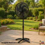 Ventilador Oscilante de Coluna 50cm 200W Bivolt Dômina (Preto)