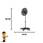 Ventilador Oscilante de Coluna 50cm 200W Bivolt Dômina (Preto)