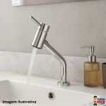 Misturador Monocomando Para Lavatório De Banca Com Bica Alta 45° Cromado Loggica - Docol