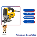 Serra Tico-Tico 127v Dewalt DWE300-BR 650w Ação Orbital
