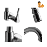 Torneira Para Cozinha De Parede 1/4 De Volta Com Bica Móvel Lume 1168 C-56 - Kimetais