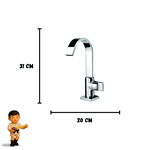 Torneira Para Lavatório De Banca 1/4 De Volta Com Bica Alta Cromada Plena 1198 C68 - Kimetais