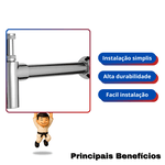 Sifão De Metal Para Lavatório 1' x 1.1/2' 1680 - Kimetais