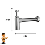 Sifão De Metal Para Lavatório 1' x 1.1/2' 1680 - Kimetais