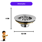 VÁLVULA AMERICANA METAL C/CESTO ABS S/UNHO KIMETAIS 4.1/2 1623
