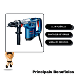 Martelete Perfurador Rompedor 11332 GBH 4-32 DFR 220V 0611.332.1E0-000 - Bosch