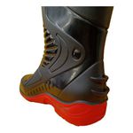 Bota pvc Motociclista Cano Médio Preto e Vermelho 