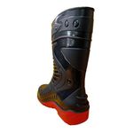 Bota pvc Motociclista Cano Médio Preto e Vermelho 