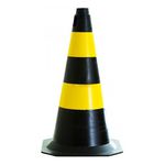 Cone Sinalização de PVC 50cm Amarelo e Preto