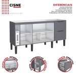Gabinete Cozinha em Madeira Cisne 1,80M Cinza - Cozimax