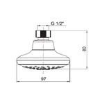 CHUVEIRO CITRUS REDONDO TETO 101MM 72439BR-CP - KOHLER