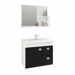 Kit Toucador Hortencia 55cm Preto Mgm