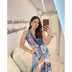 Conjunto Eliane Estampado Azul/laranja